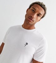 New Look White Jersey Rose Embroidered Crew Neck T-Shirt
